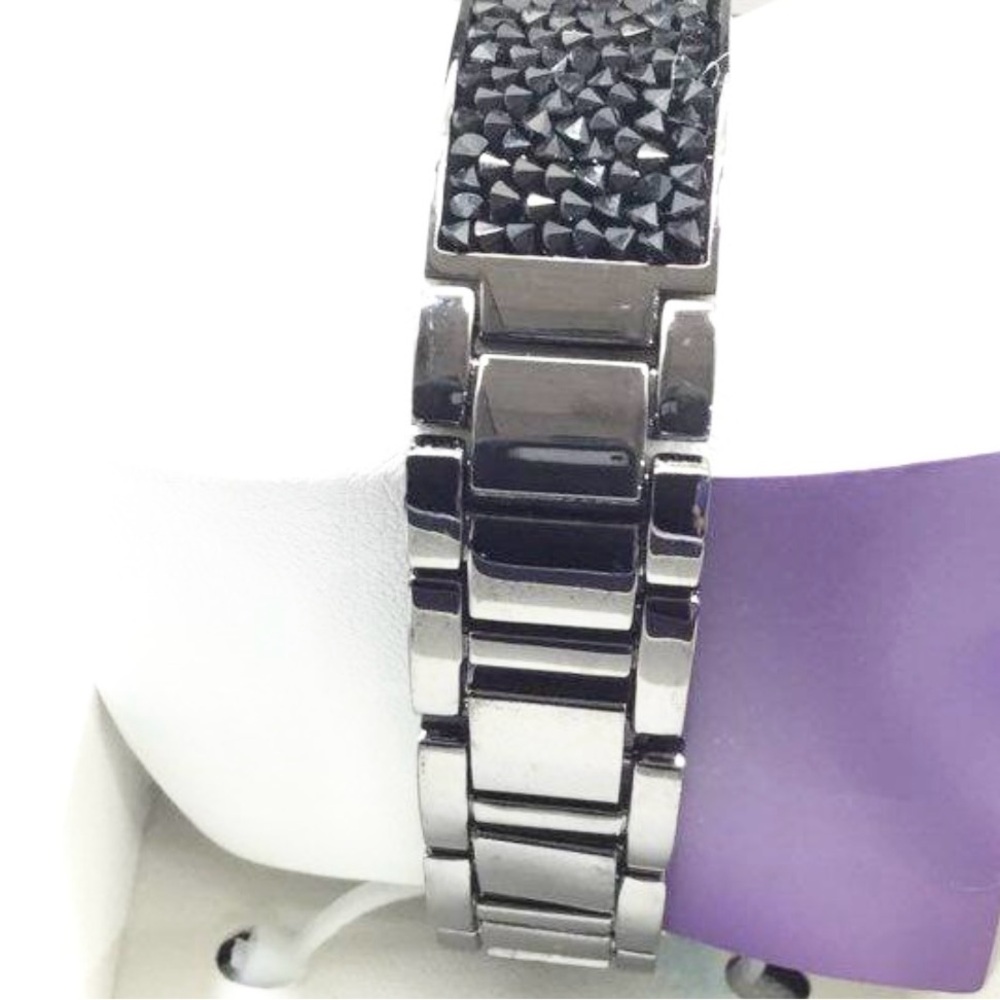 Bob Mackie women's black glitz dial watch with a black alloy bracelet new box - Picture 5 of 9